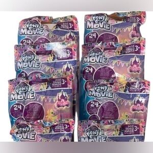 NWT set of 6 packs my little pony movie figurine & collector card